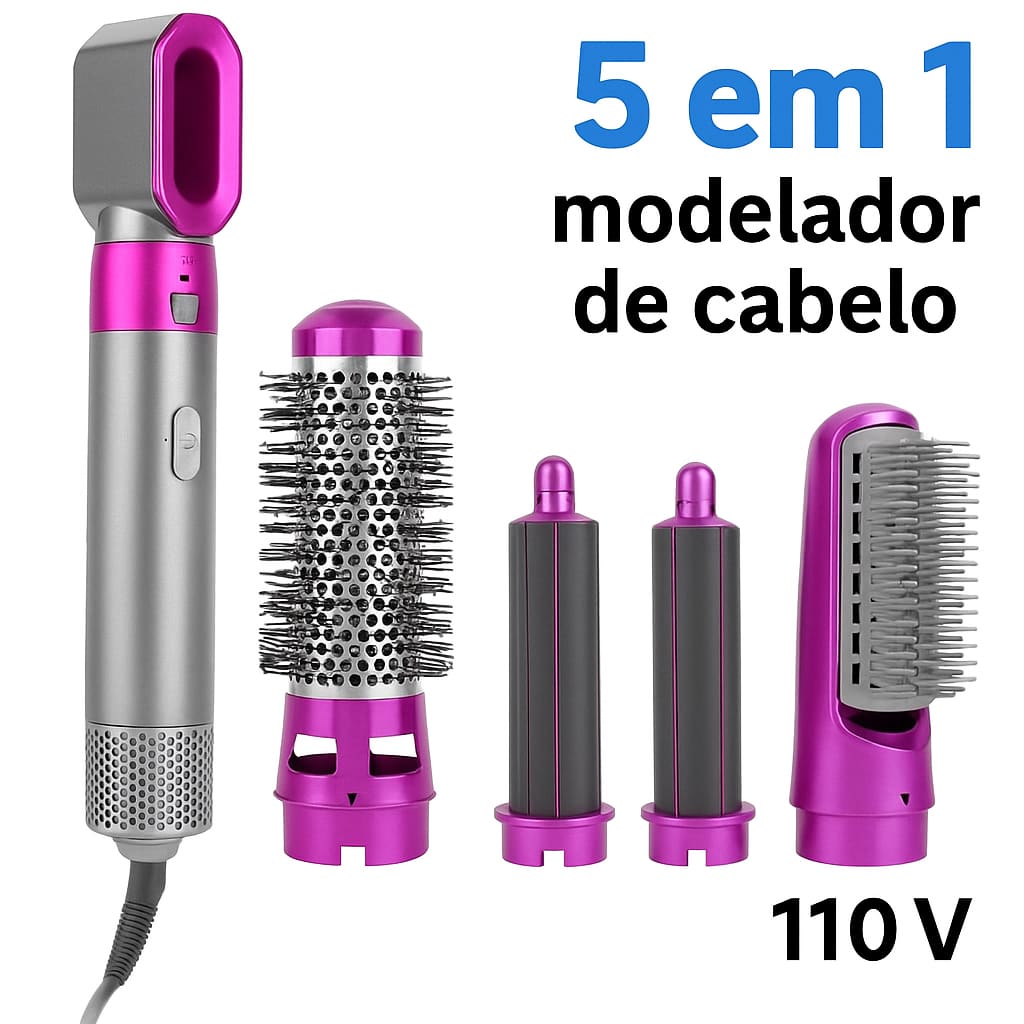 Airwrap Styler 5 em 1 secador de cabelo escova de ar quente modelador alisador de cabelo escova 110v ou 220v