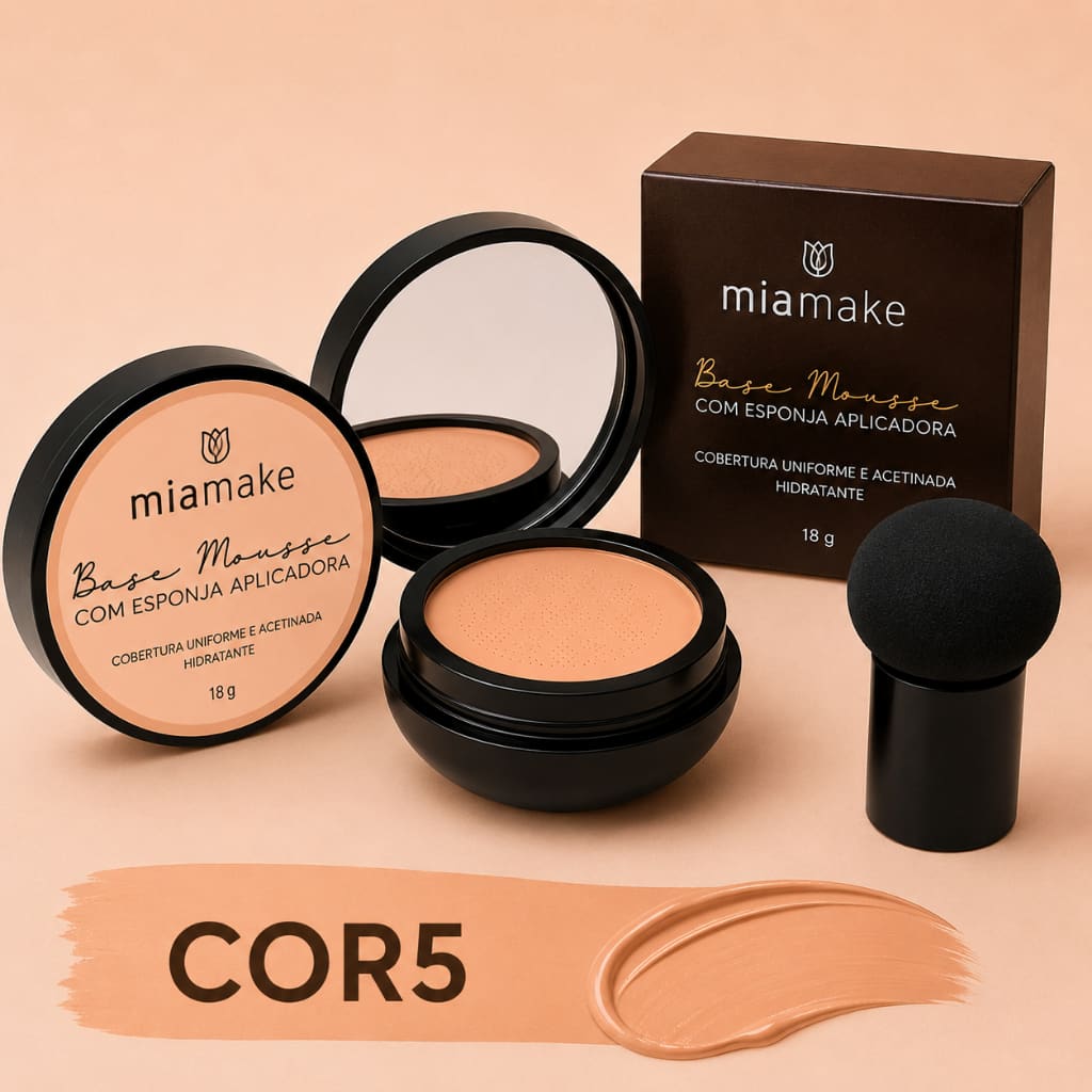 BB Cream/Base/Corretivo com Esponja com Formato de Cogumelo / Base Clareador Maquiagem Creme Clareador Cor Marfim e Natu